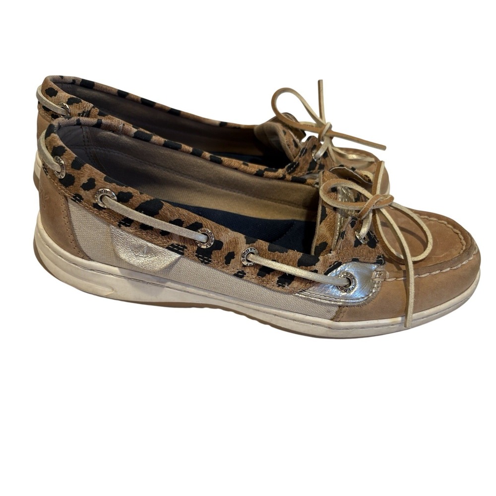 Sperry Top-Sider Fisherman Boat Shoes Animal Print Eclectic Grandpa 7.5